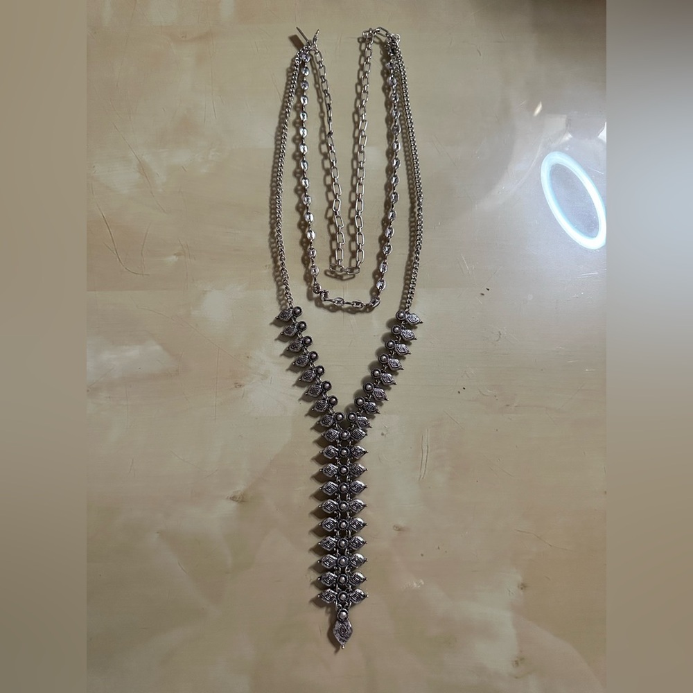 Silver Statement Necklace - image 2